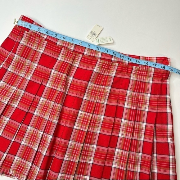 NEW Aerie Red Plaid Class Act School Girl Pleated Preppy Mini Uniform Skirt - Picture 11 of 12